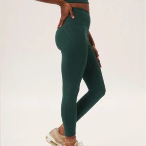 Girlfriend Collective Moss Green High Waisted 7/8 Length Leggings Size Medium